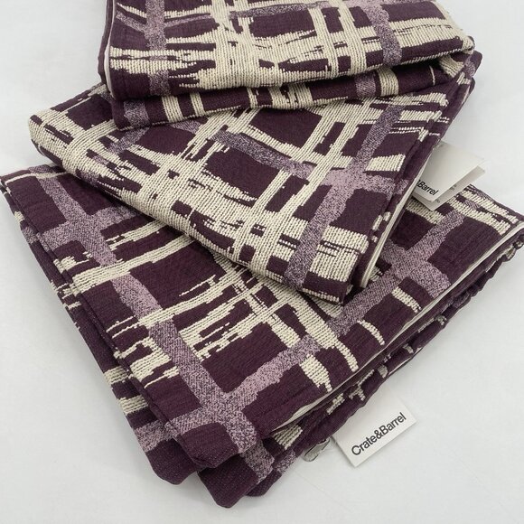Crate and Barrel Purple Geometric Abstract Pattern Pillow Cover 23" x 23" QTY 3 - Picture 10 of 11